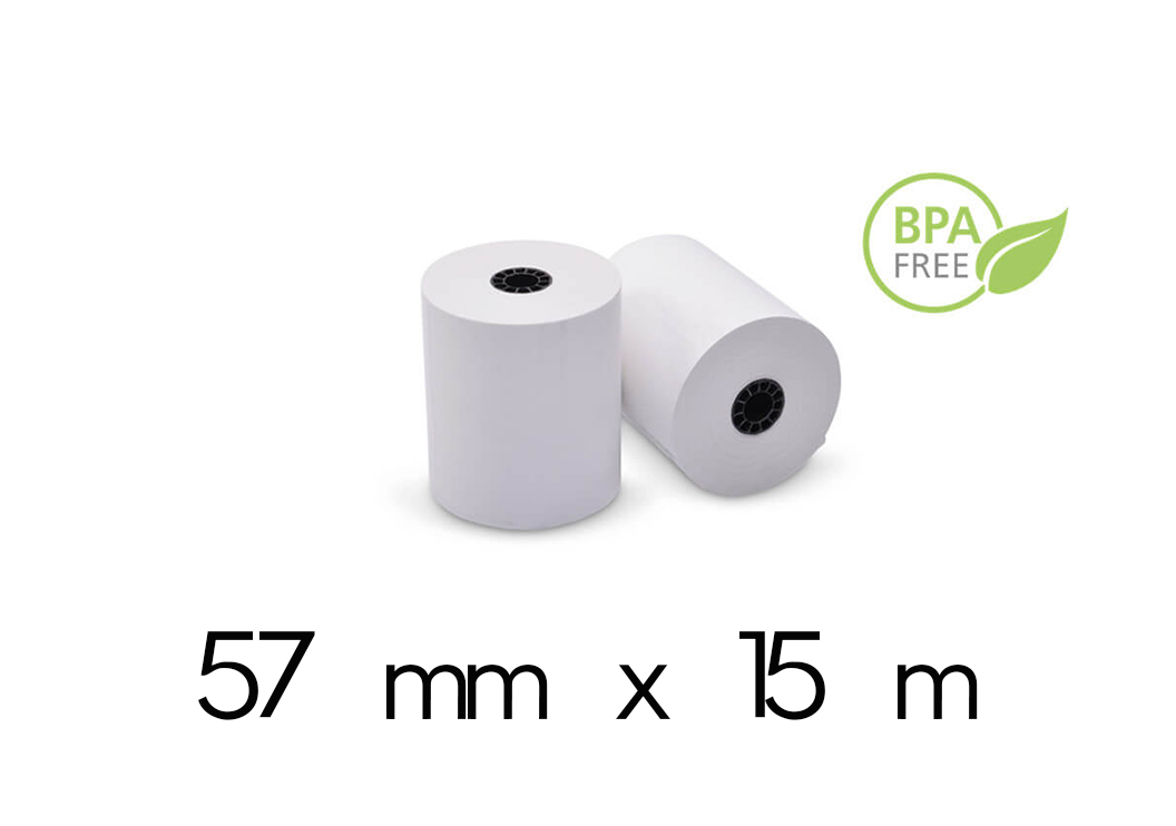 Rolǎ hârtie termică 57mm x 15m, BPA free